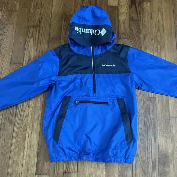 Columbia Anorak Packable Boys/ Girls Windbreaker Bleu Size M 10-12 - Picture 3 of 6
